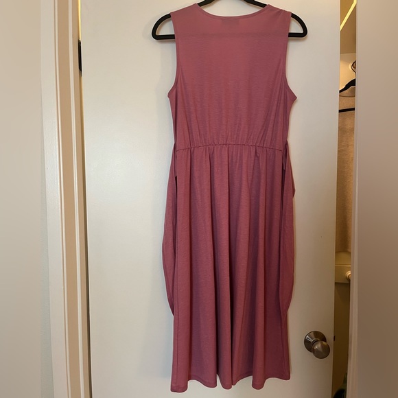 B Collection by Bobeau - Pink faux wrap midi sundress - Picture 3 of 4